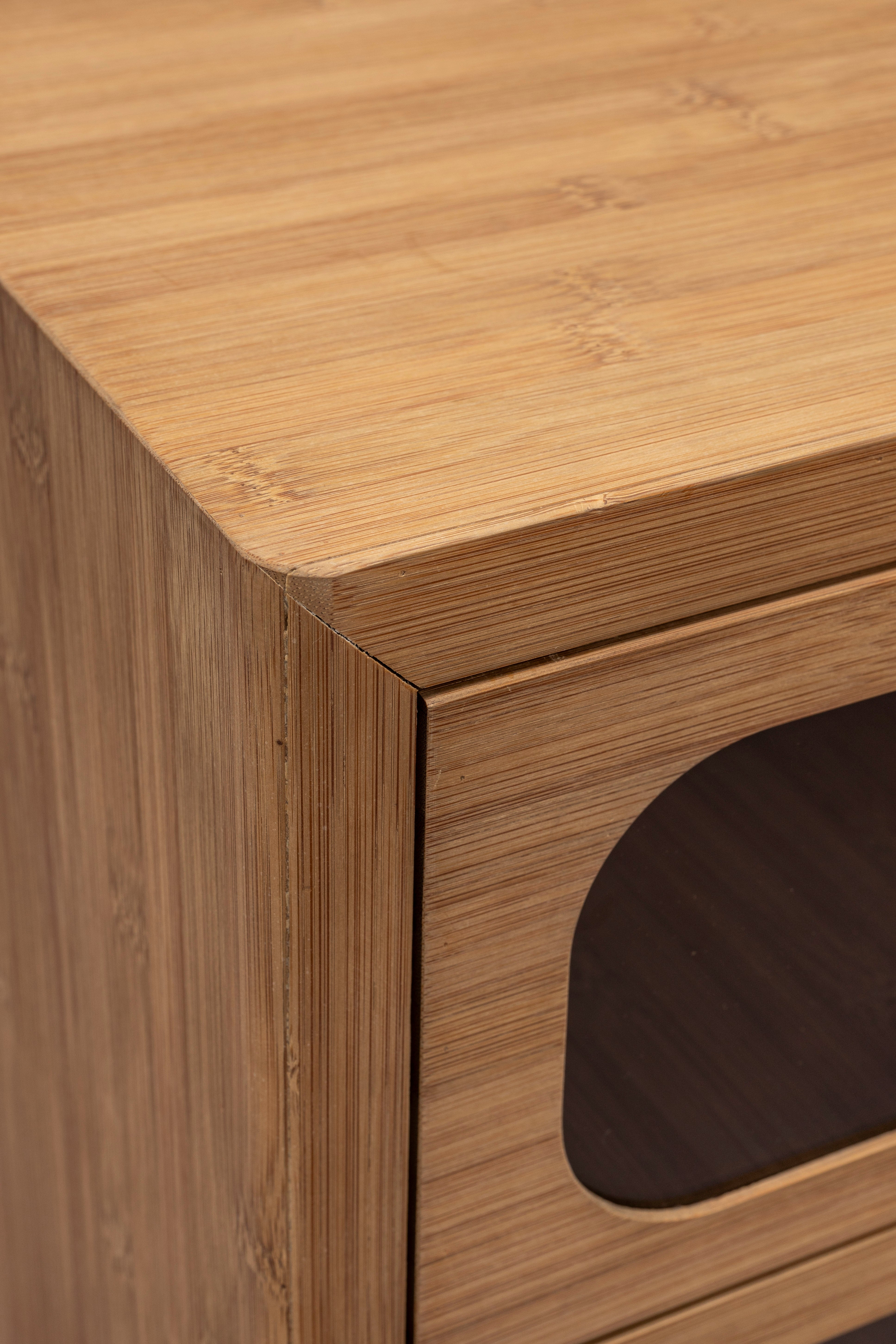 Dutchbone Caroun Natural Bamboo Bedside Table | 2 Drawers